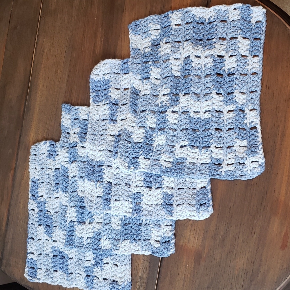 Crochet Handmade Dish Cloths Set of 4